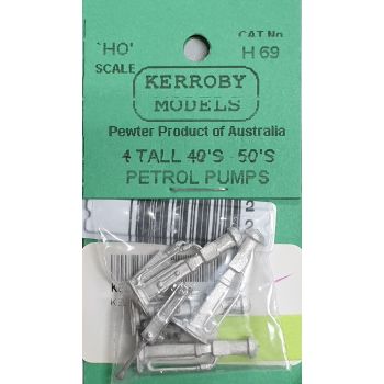 Kerroby Pewter Models - H69 Tall 40's - 50's Petrol Pumps - HO Scale