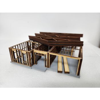 Ozrail Model Trains Pty Ltd - OZRALC15 Modern House under Construction - HO Scale