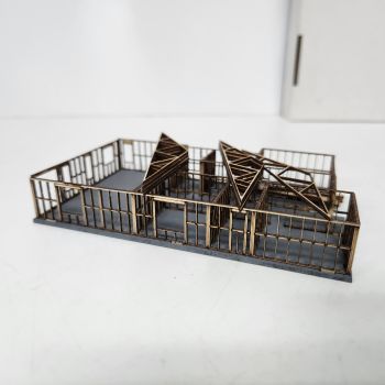 Ozrail Model Trains Pty Ltd  - OZRALC24 Modern House Under Construction - N Scale