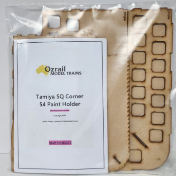 Ozrail Model Trains Pty Ltd  - OZRALC19 Tamiya Square Bottle Corner Paint Stand Lasercut Kit - 54 Space
