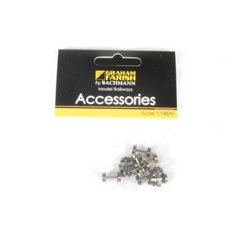 Graham Farish - 379410 Axles with 3 Hole Disc Wagon Wheels x 10 - N Scale