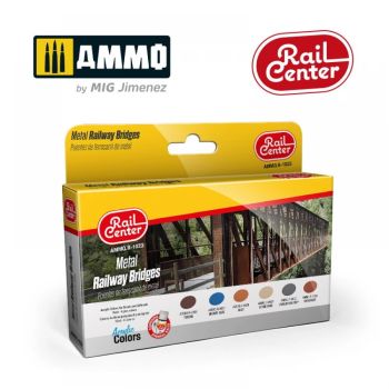 AMMO by Mig Jimenez - R-1023 Acrylic Paints for Railway - Rail Center #Metal Bridges (6x 15ml)