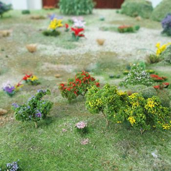 All Scale Scenics - 70003 Flower Trees - Red, Pink, Yellow, Purple - HO Scale