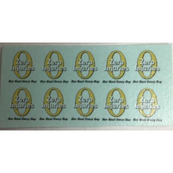 Signs of All Kinds - SOAK158 Zero Injuries Logo Decals - Black, White, Gold