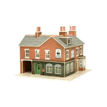 Metcalfe - PN116 - Corner Shop and Pub - Red Brick - N Scale 