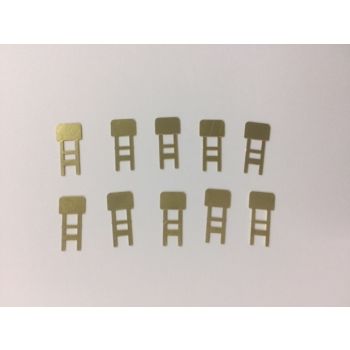 Ozrail Model Trains Pty Ltd - 0011 Shunter Steps - 10 Pack (Brass) - HO Scale 