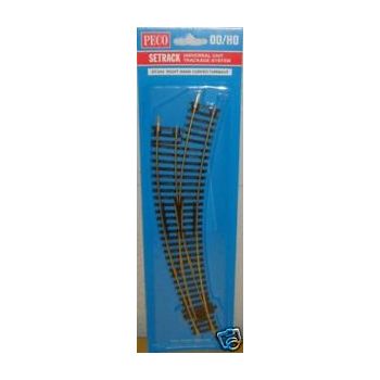 Peco - ST-244 Curved Double Radius - R/H Turnout - Code 100 - Insulfrog - OO Scale