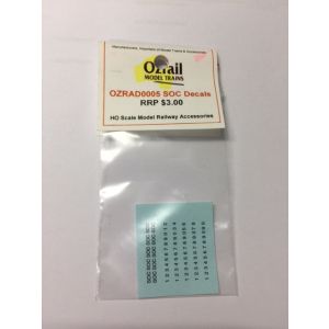 Ozrail Model Trains Pty Ltd - 0005 SOC Decals