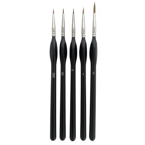 Ickysticky - 14016 Langhoa Wolf Hair Detail Paint Brush Set - 5 Pack 3/0-2