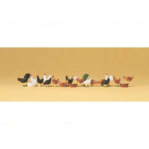 Preiser - 14168 Hens & Cocks - HO Scale