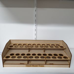 Ozrail Model Trains - OZRALC04 Vallejo Paint Stand 42 Spaces Lasercut Kit