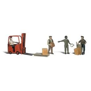 Woodland Scenics - Workers with Forklift - N Scale